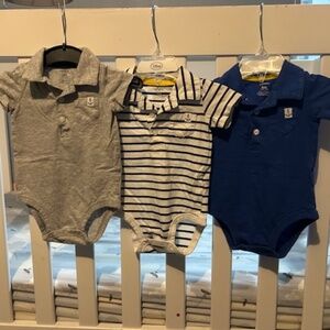 Carter's collared onesies (x3) - Size 6M
